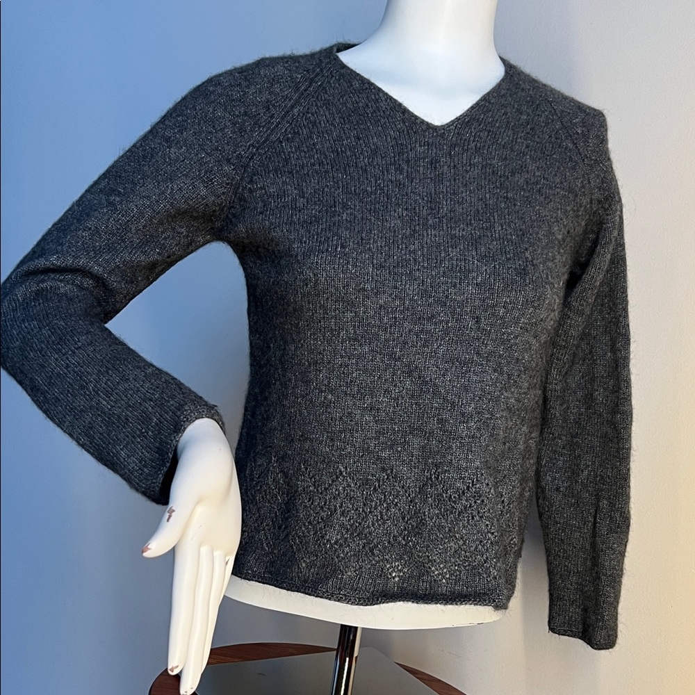 Eddie Bauer Charcoal V-Neck Sweater